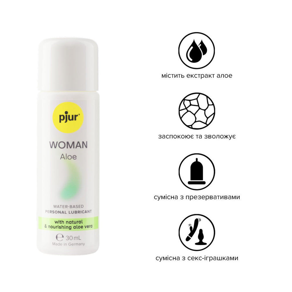 Pjur (Люксембург) Лубрикант на водній основі pjur Woman Aloe 30 мл, з екстрактом алое, зволожувальний, без парабенів
