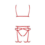 Комплект білизни Passion Exclusive MAGALI SET OpenBra S/M, red, стрепи, ліф, тру
