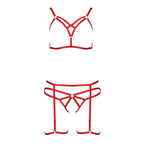 Комплект білизни Passion Exclusive MAGALI SET OpenBra XXL/XXXL, red, стрепи, ліф