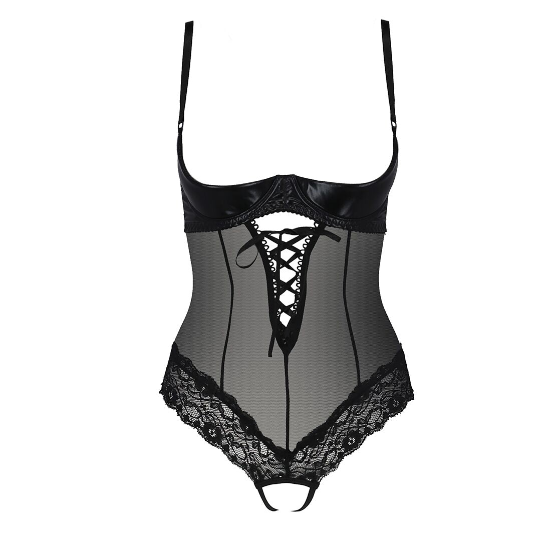 Passion (Польща) Боді з відкритими грудьми Passion Exclusive NORTH BODY S/M, black