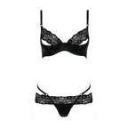 Комплект білизни Passion Exclusive NORTH SET XXL/XXXL, black, ліф і трусики з ел