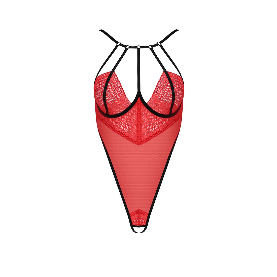 Passion (Польща) Боді з високим вирізом стегна Passion Exclusive AKITA BODY S/M, red