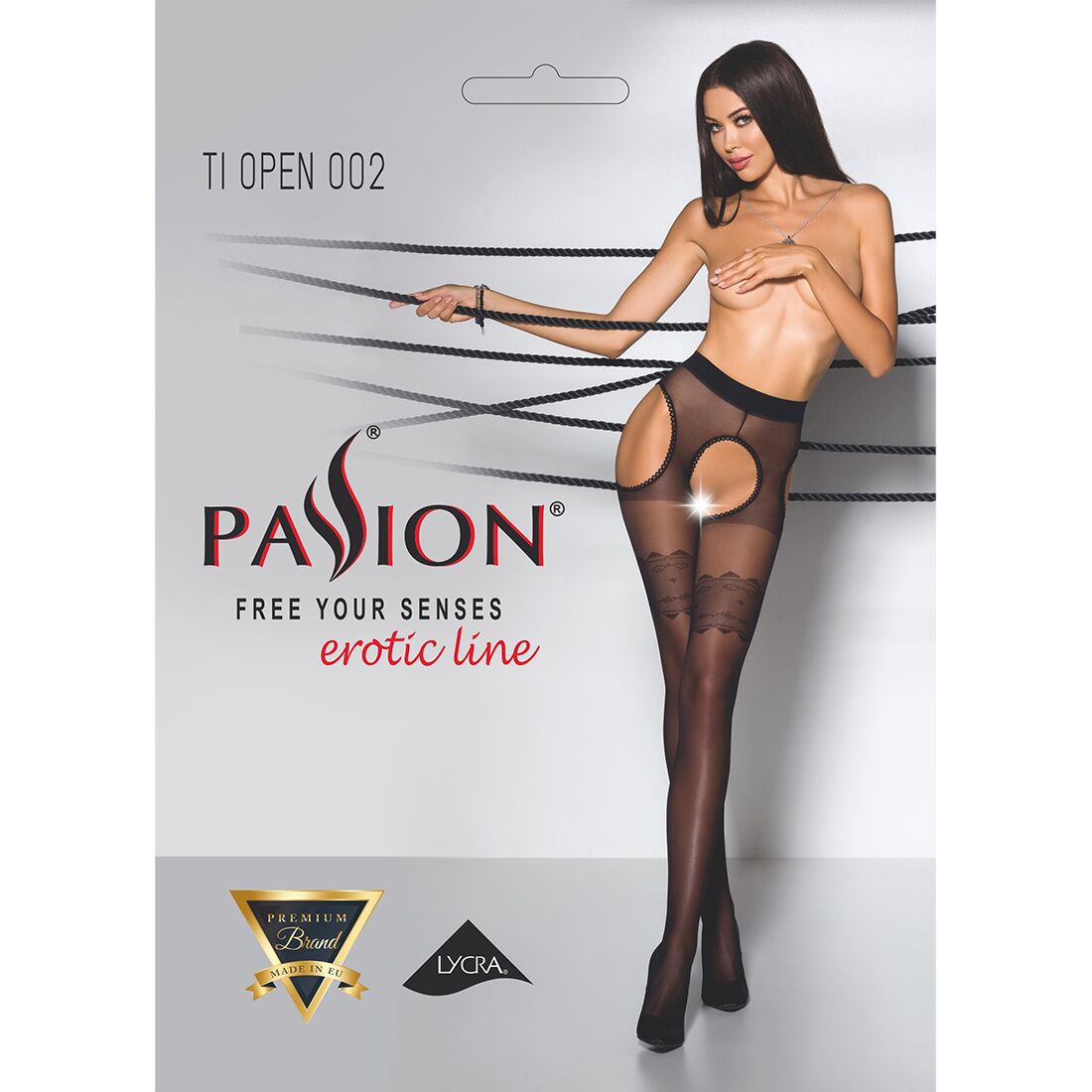 Passion (Польща) Еротичні колготки Passion TIOPEN 002 1/2 (20 den), nero, імітація панчох і пояса