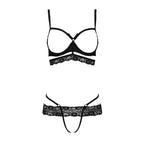 Комплект білизни Passion Exclusive SARIA SET OpenBra, стрепи, відкритий ліф, стрінги
