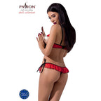 Комплект білизни Passion Exclusive CHERRY SET OpenBra XXL/XXXL red, відкритий лі