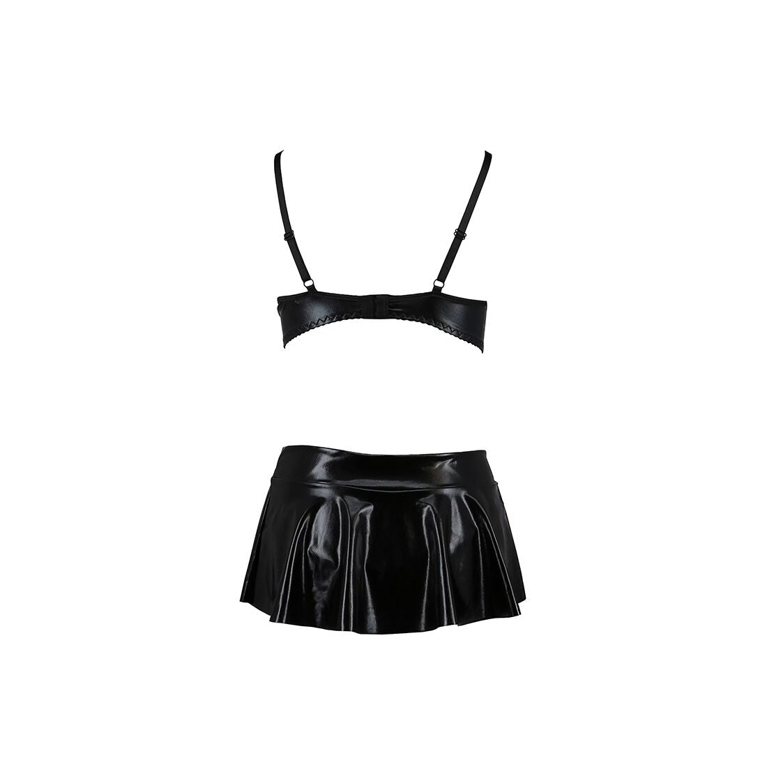 Passion (Польща) Комплект білизни під латекс Passion DEBY SET XXL/XXXL, black, ліф, мініспідничка, стрінги
