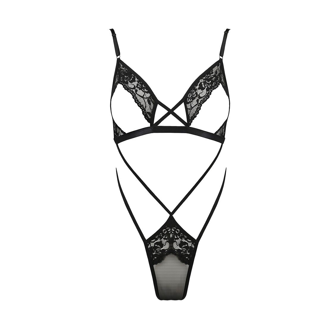 Passion (Польща) Боді-монокіні з відкритими грудьми Passion DIABOLINA BODY S/M, black