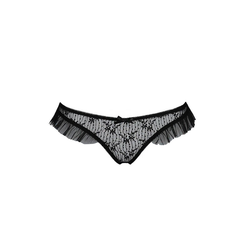 Passion (Польща) Трусики з оборками Passion Exclusive DONIA THONG XXL/XXXL, black