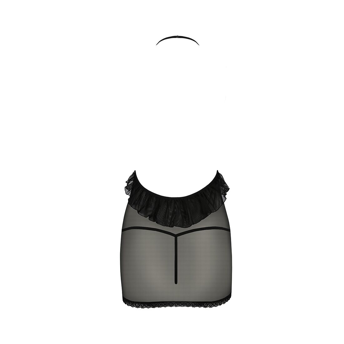 Passion (Польща) Сорочка прозора приталена Passion ERZA CHEMISE XXL/XXXL, black, трусики