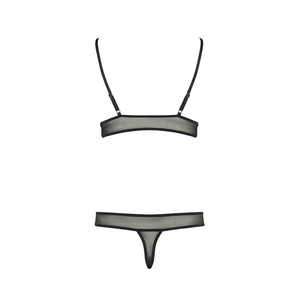 Passion (Польща) Комплект білизни Passion ERZA SET S/M, black, ліф і трусики