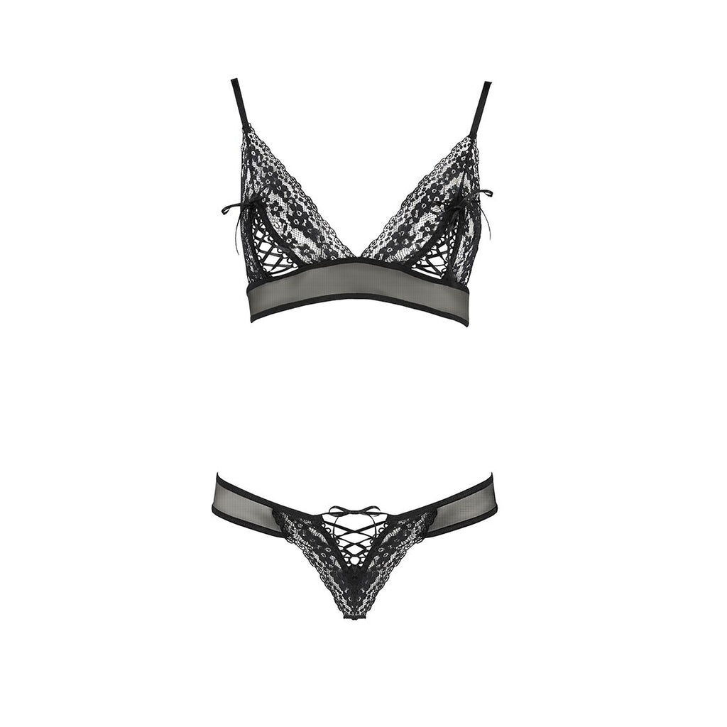 Passion (Польща) Комплект білизни Passion ERZA SET XXL/XXXL, black, ліф і трусики