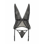 Напівпрозорий корсет Passion Exclusive MIRAJANE CORSET XXL/XXXL, black