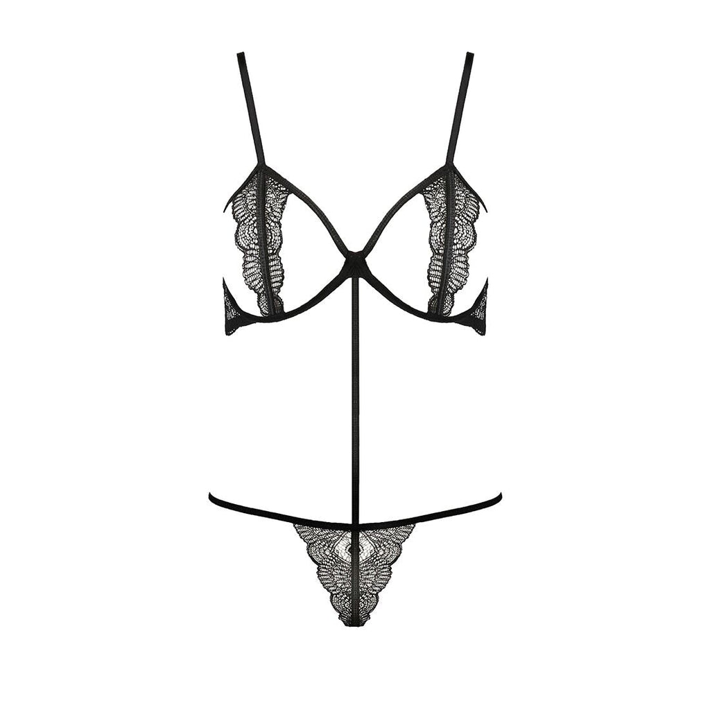 Комплект білизни Passion Exclusive QUENTRIS BIKINI XXL/XXXL, black, стрінги і на