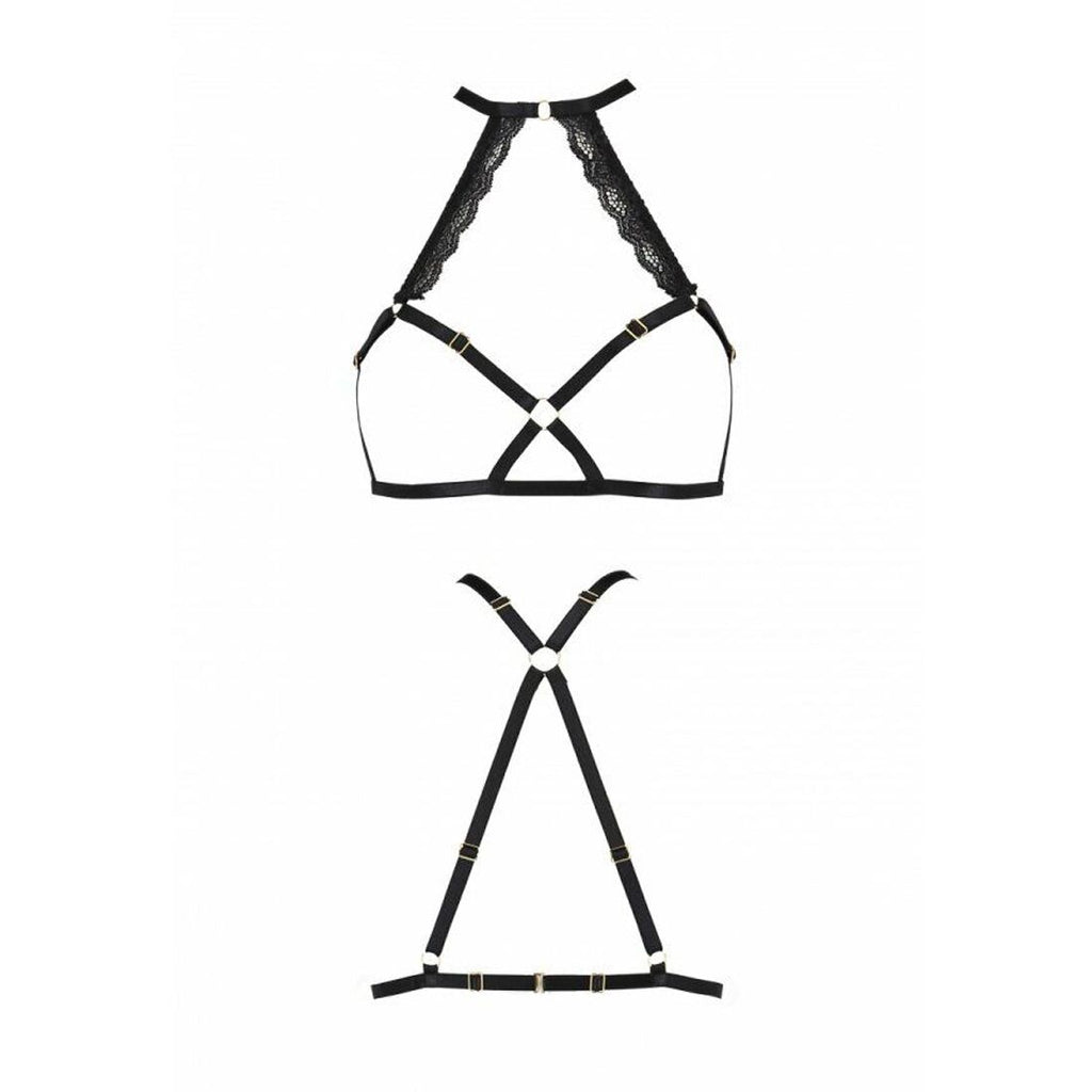 Passion (Польща) Портупея зі стреп з мереживом Passion Exclusive LORRY BRA L/XL, black