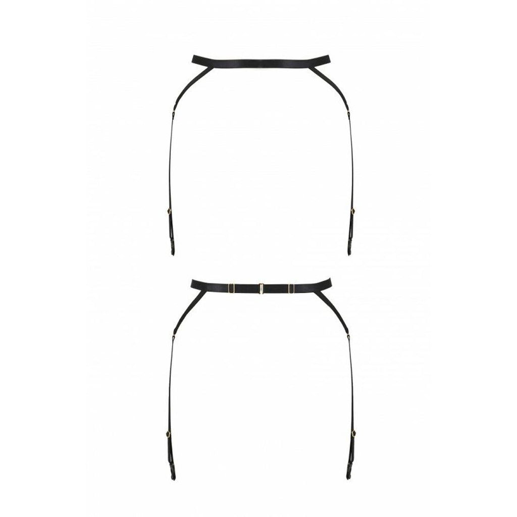 Passion (Польща) Пояс-стрепи з підв'язками для панчох Passion Exclusive MEGGY GARTER BELT L/XL, black
