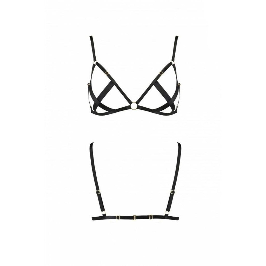 Passion (Польща) Відкритий бюстгальтер-стрепи Passion Exclusive NICKY BRA S/M, black