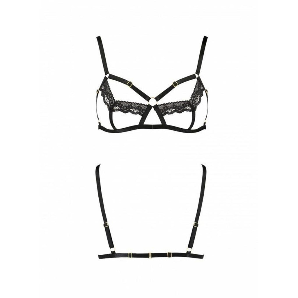 Passion (Польща) Бюстгальтер-стрепи з мереживом Passion Exclusive SOLON BRA S/M, black