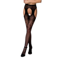 Passion (Польща) Колготки-бодістокінги з відкритим доступом Passion S017 One Size, Black, імітація панчіх та пояса