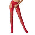 Passion (Польща) Колготки-бодістокінги з відкритим доступом Passion S017 One Size, Red, імітація панчіх та пояса