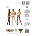 Еротичні панчохи-стокінги Passion S024 One Size, Red, імітація панчіх та пояса з