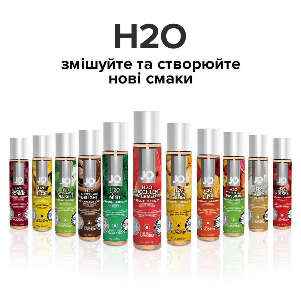 JO (США) Змазка на водній основі JO H2O — Watermelon (30 мл) без цукру, рослинний гліцерин