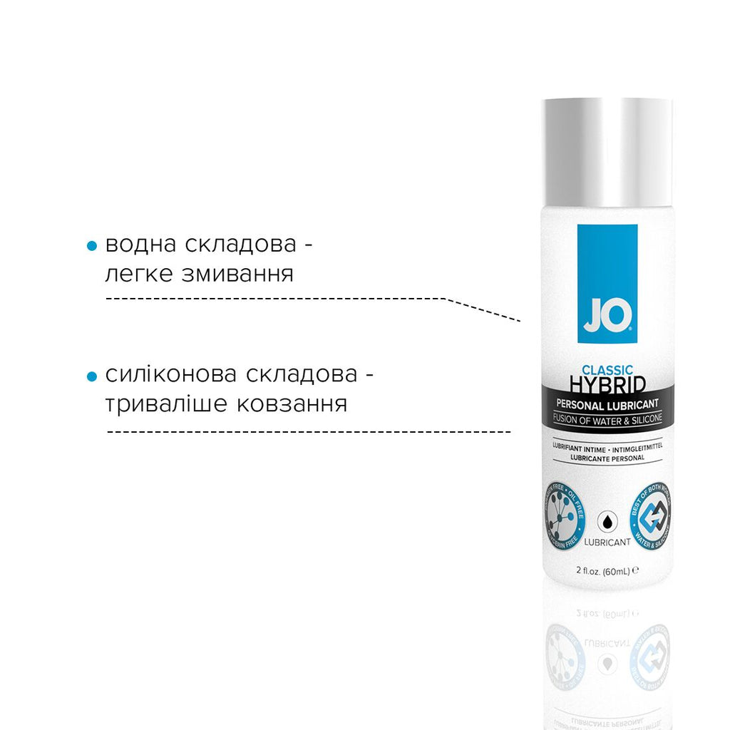 Густа змазка водно-силіконова JO Classic Hybrid (60 мл) без парабенів, гліцерину та олій