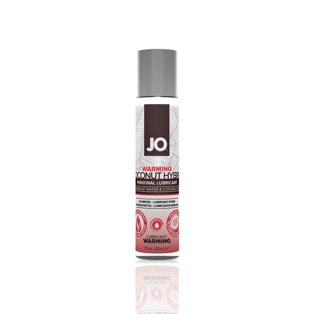 JO (США) Розігрівальна змазка-крем з кокосовою олією JO Coconut Hybrid WARMING (30 мл) біла