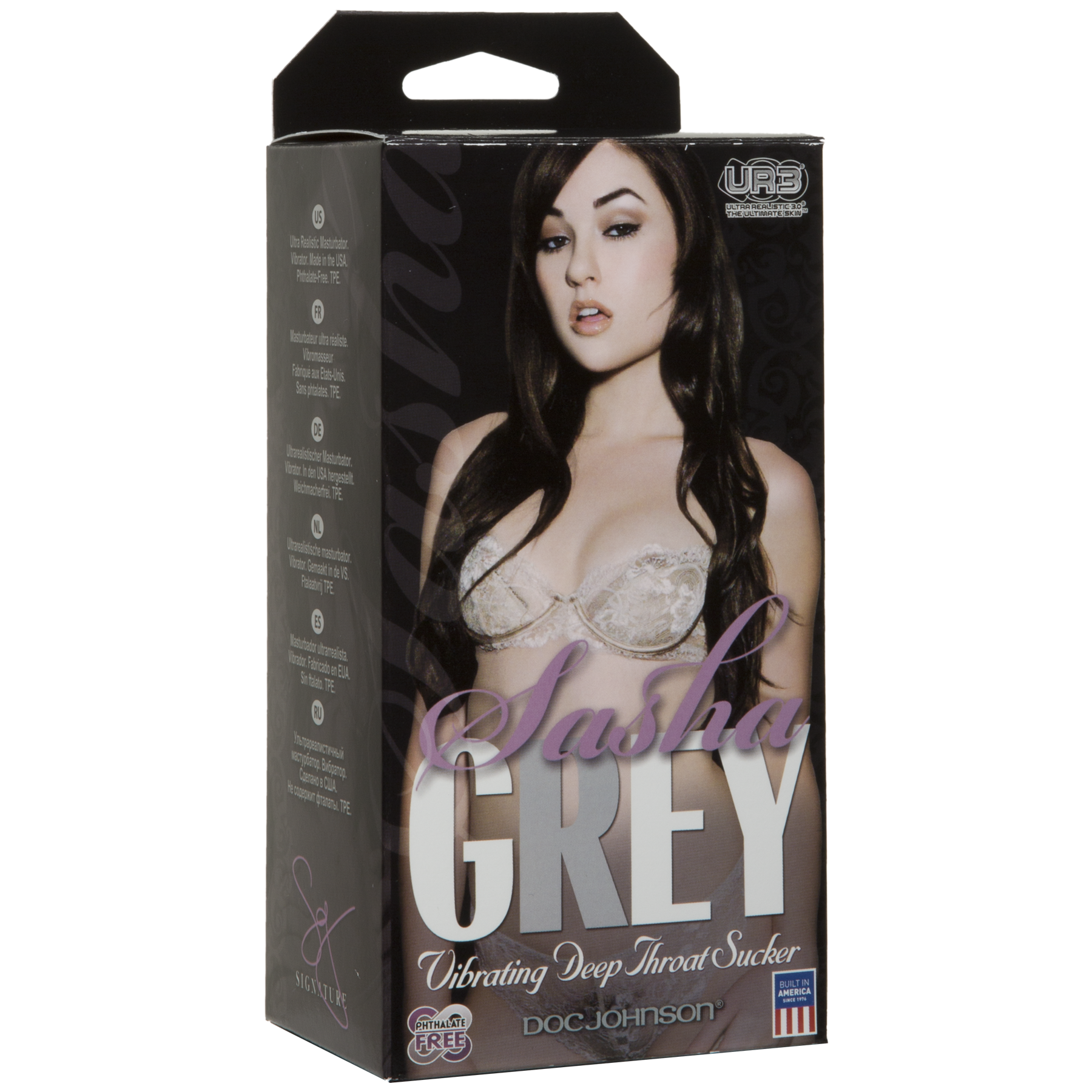 Doc Johnson (США) Вібромастурбатор ротик Doc Johnson Sasha Grey - Ultraskyn Vibrating Deep Throat Sucker