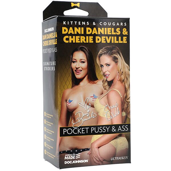 Doc Johnson (США) Мастурбатор двосторонній Doc Johnson Dani Daniels/Cherie Deville Ultraskyn, вагіна/попка