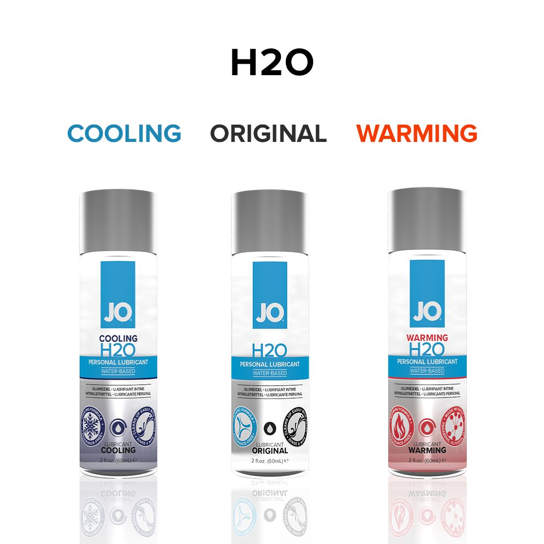 JO (США) Зігрівальна змазка на водній основі JO H2O WARMING (60 мл) з екстрактом перцевої м’яти