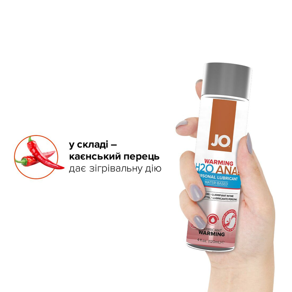 JO (США) Анальна змазка JO ANAL H2O — WARMING (120 мл), розігрівальна, на водній основі