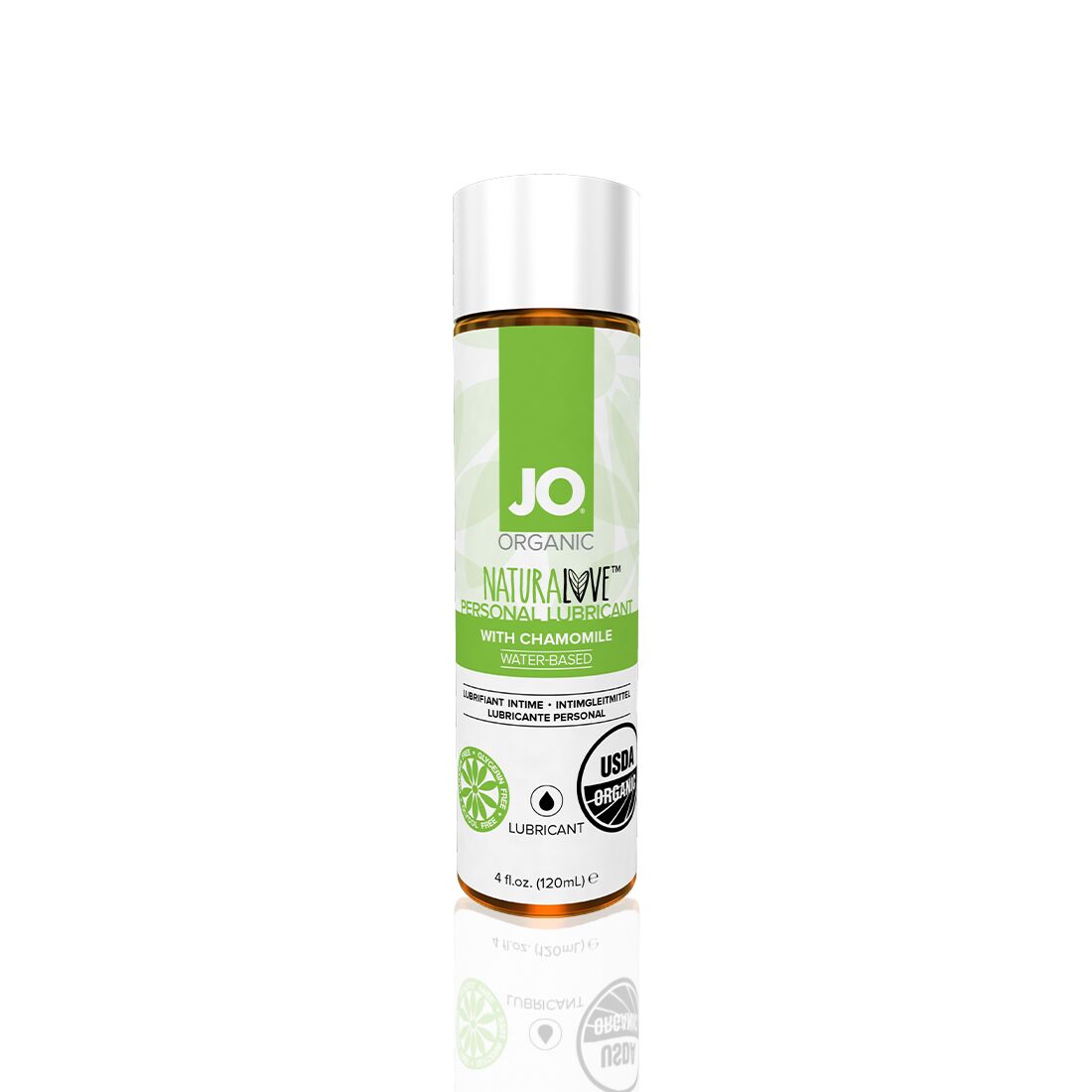 JO (США) Змазка на водній основі JO NATURALOVE — ORGANIC (120 мл) з екстрактом листя агави та ромашки