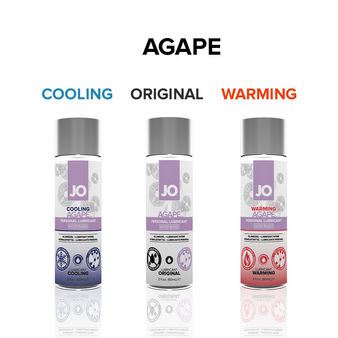 JO (США) Охолоджувальна змазка JO AGAPE — COOLING (60 мл) без гліцерину, гліколю та парабенів
