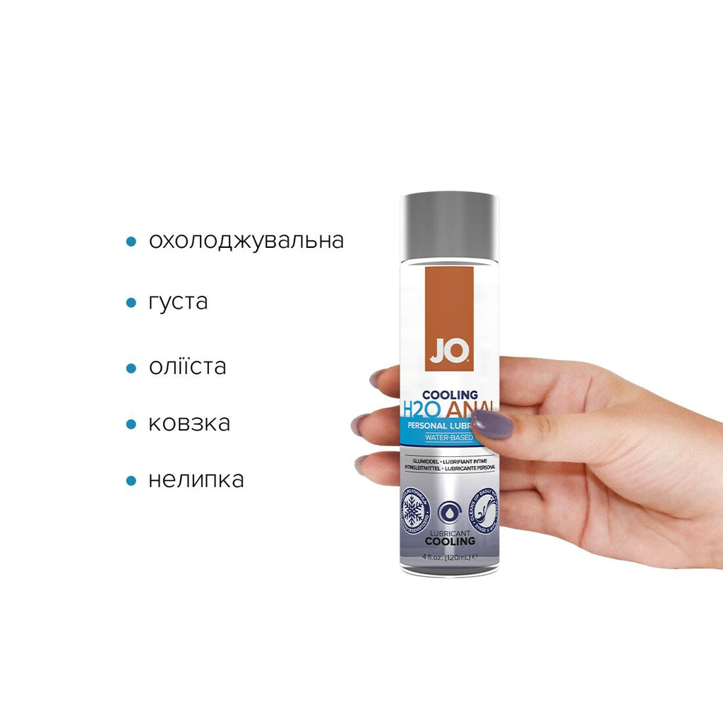 JO (США) Анальна змазка JO ANAL H2O — COOLING (120 мл) охолоджувальна, на водній основі