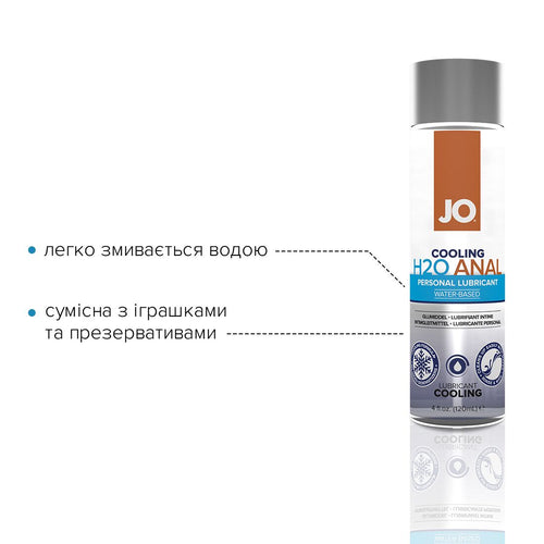 JO (США) Анальна змазка JO ANAL H2O — COOLING (120 мл) охолоджувальна, на водній основі