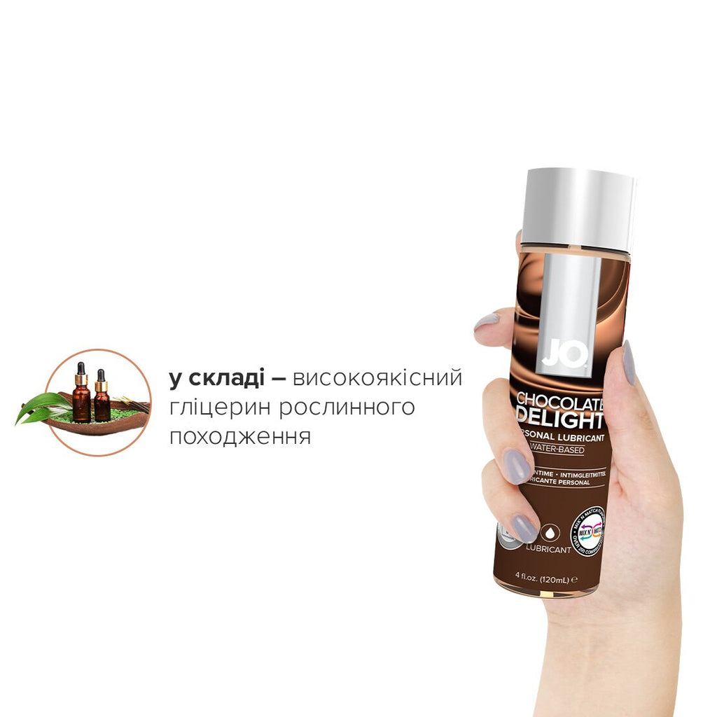 JO (США) Змазка на водній основі JO H2O — Chocolate Delight (120 мл) без цукру, рослинний гліцерин
