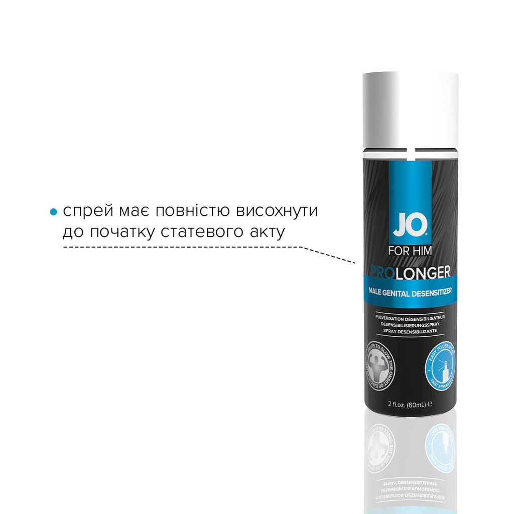 JO (США) Пролонгувальний спрей JO Prolonger Spray with Benzocaine (60 мл) не містить мінеральних масел