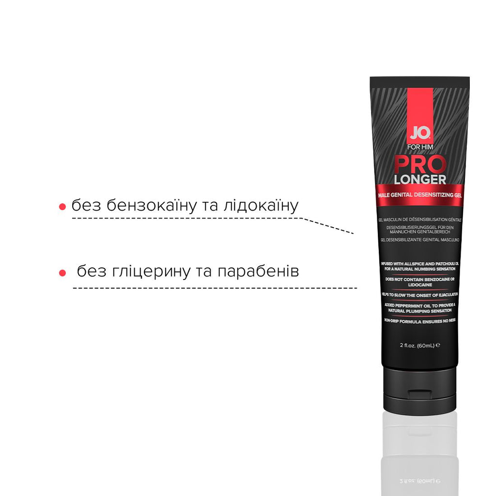 JO (США) Пролонгер гель JO Prolonger Gel (60 мл) з олією перцевої м’яти, гвоздикового перцю та пачулів