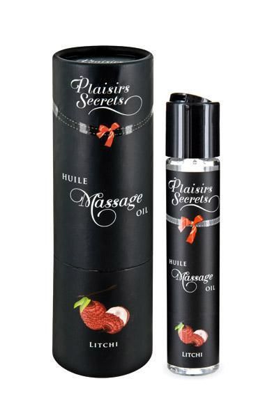 Plaisirs Secrets (Франція) Масажна олія Plaisirs Secrets Litchi (59 мл) з афродизіаками, їстівна, подарункове паковання