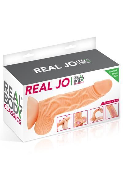 Real Body (Франція) Фалоімітатор із рухомою крайньою плоттю Real Body — Real JO, діаметр 4 см, TPE