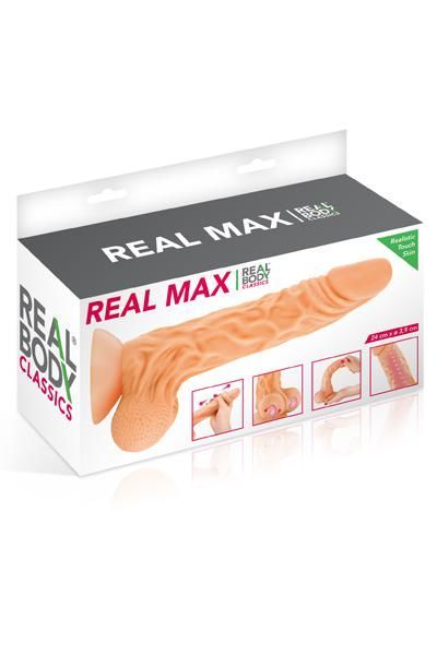 Real Body (Франція) Фалоімітатор із рухомою крайньою плоттю Real Body — Real Max, діаметр 4,3 см, TPE