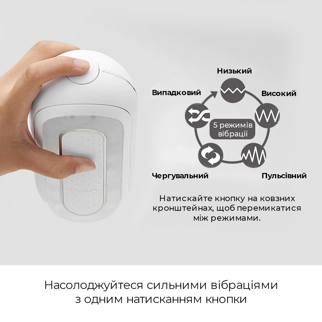 Tenga (Япония) Вібромастурбатор Tenga Flip Zero Electronic Vibration White, змінна інтенсивність, розкладний