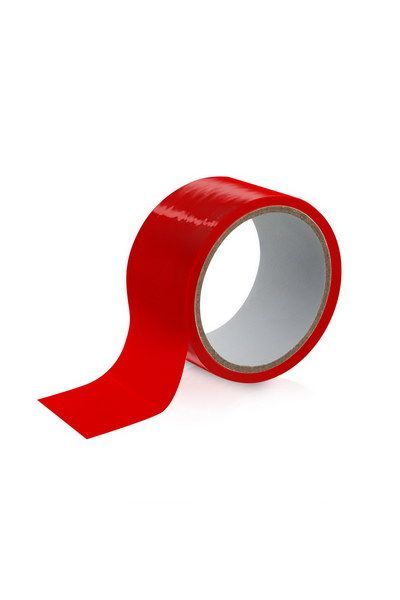 Скотч для бондажа Fetish Tentation Red (15 м), не липнет к коже и волосам, липнет только сам к себе
