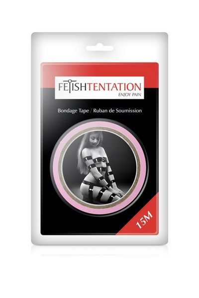 Fetish Tentation (Франція) Скотч для бондажа Fetish Tentation Rose (15 м), не липне до шкіри і волосків, тільки сам до себе