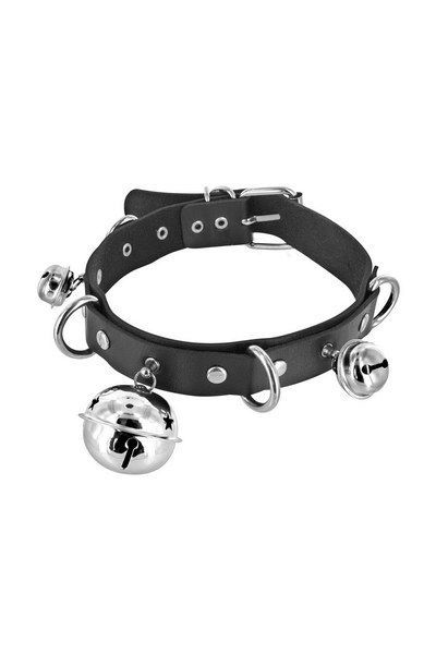 Fetish Tentation (Франція) Нашийник c дзвіночками Fetish Tentation Choker Bells, екошкіра