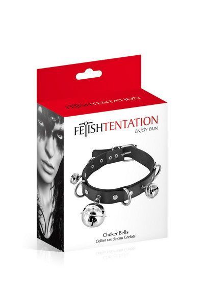 Fetish Tentation (Франція) Нашийник c дзвіночками Fetish Tentation Choker Bells, екошкіра