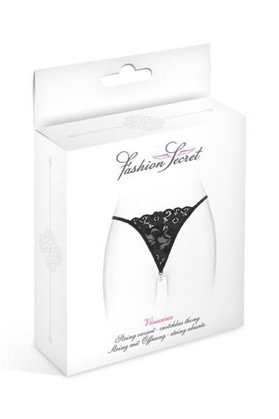 Fashion Secret (Франція) Трусики-стрінги з перлинною ниткою Fashion Secret VENUSINA Black