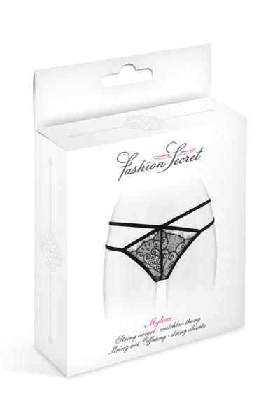 Fashion Secret (Франція) Трусики-стрінги Fashion Secret MYLENE Black з подвійною лінією стегна