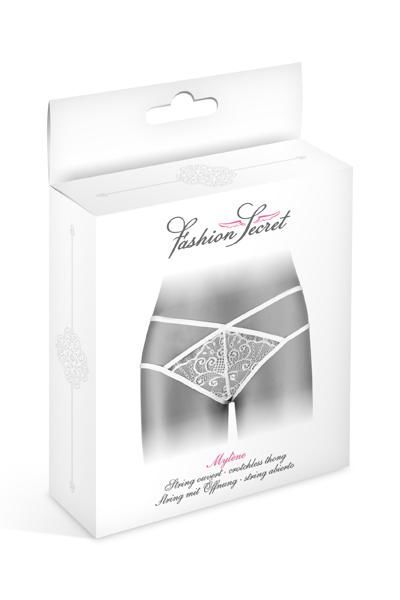 Fashion Secret (Франція) Трусики-стрінги Fashion Secret MYLENE White з подвійною лінією стегна