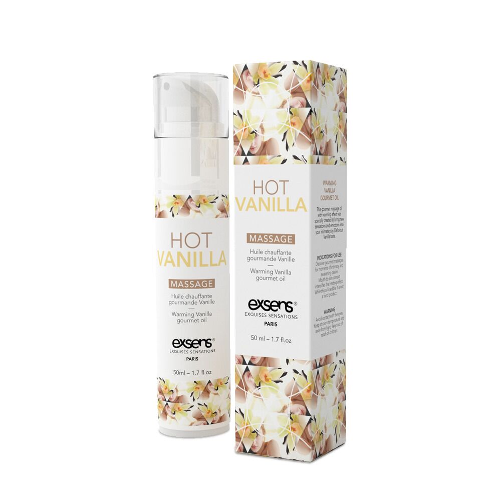 Exsens (Франція) Масажна олія EXSENS Hot Vanilla 50мл розігрівальна, без цукру, без парабенів, їстівна